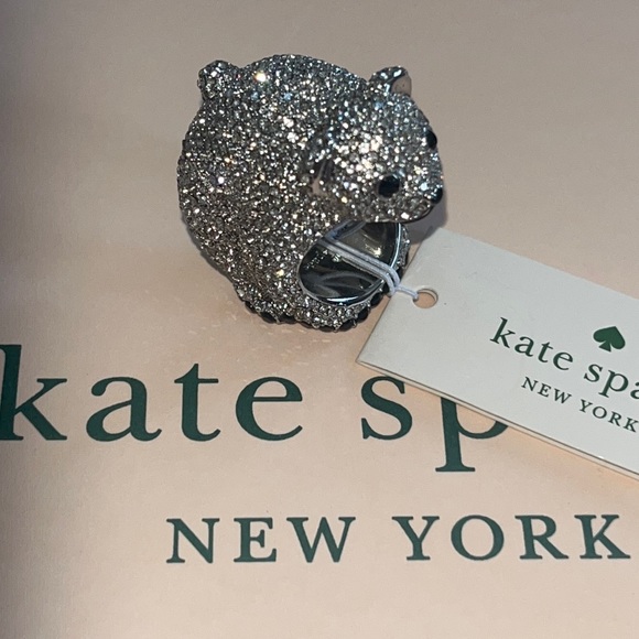 ♠️kate spade Polar Bear Arctic Friends Ring, Silver NWT